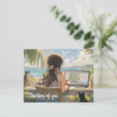 Carte Postale Bureau d'animation en bord de mer (Debout devant)