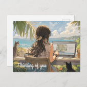 Carte Postale Bureau d'animation en bord de mer (Devant / Derrière)