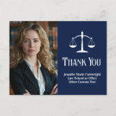 Carte Postale Bureau de droit bleu marine Loi sur mesure Avocat  (Devant)