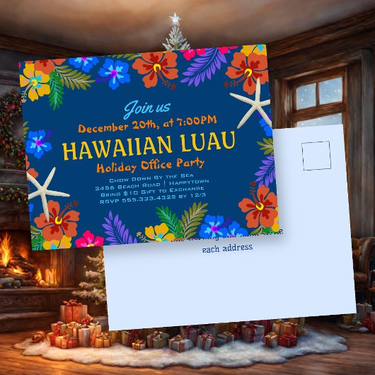 Carte Postale Bureau de vacances Hawaii Luau Parti Hibiscus