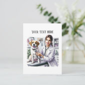 Carte Postale Bureau de vétérinaire mignon personnalisable (Debout devant)