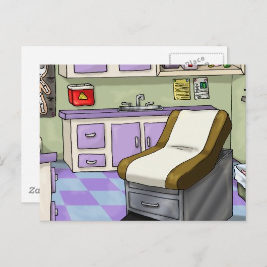 Carte Postale Bureau des médecins (Devant / Derrière)