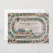 Carte Postale Bureau pour un jeu ferroviaire, 1850 (Devant / Derrière)