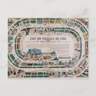 Carte Postale Bureau pour un jeu ferroviaire, 1850