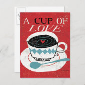 Carte Postale Bureau vintage - Café (Devant / Derrière)