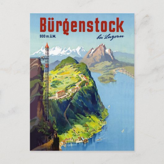 Carte Postale Burgenstock paysage, point de vue, Suisse (Devant)