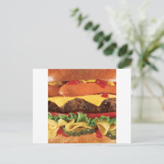 Carte Postale burger (Debout devant)