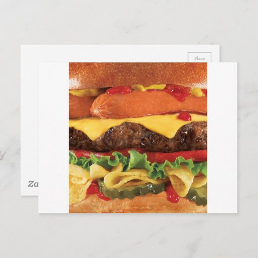 Carte Postale burger (Devant / Derrière)