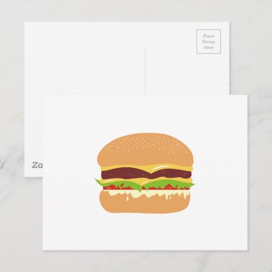 Carte Postale burger (Devant / Derrière)