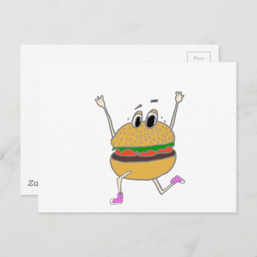 Carte Postale burger (Devant / Derrière)