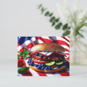 Carte Postale Burger Américain Vraiment Savoureux (Debout devant)