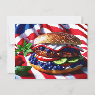 Carte Postale Burger Américain Vraiment Savoureux