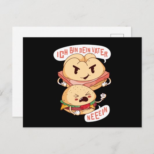 Carte Postale Burger de Leberkase (Devant / Derrière)