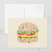 Carte Postale Burger en points (Devant / Derrière)