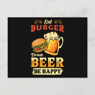 Carte Postale Burger Et Bière