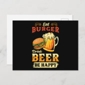 Carte Postale Burger Et Bière (Devant / Derrière)