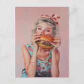 Carte Postale Burger Girl (Devant)