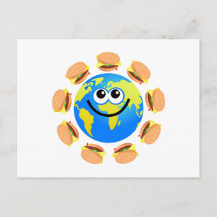 Carte Postale Burger Globe