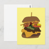 Carte Postale Burger Hamburger Burger Love Illustration (Devant / Derrière)
