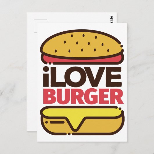 Carte postale Burger Lover (Devant / Derrière)