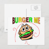 Carte Postale Burger Me (Devant / Derrière)