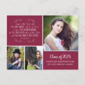 Carte Postale Burgundy Christian Graduation Proverbs 3 Photo (Devant)