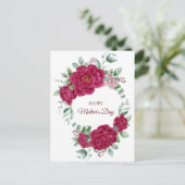 Carte Postale Burgundy Colour Peonies Bonne Fête des Mères (Debout devant)