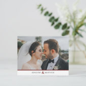 Carte Postale Burgundy Couples Personalized Stationery Photo (Debout devant)