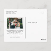 Carte Postale Burgundy Élégant Script Vertical Mariage Merci (Dos)