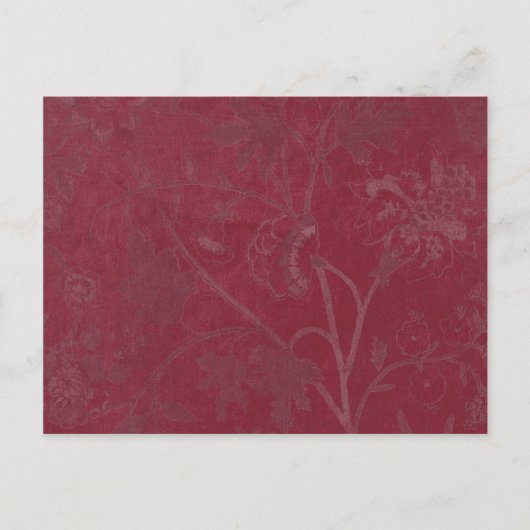 Carte Postale Burgundy Floral Imprimer Arrière - plan (Devant)