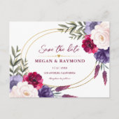 Carte Postale Burgundy Navy Blue & Blush Peony Geo Enregistrer l (Devant)