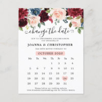 Burgundy Navy Blush Floral Modifier la date