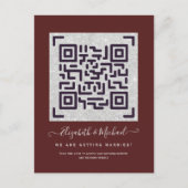 Carte Postale BURGUNDY QR SCANNING CODE Mariage Détails du site (Devant)