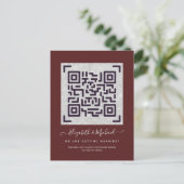 Carte Postale BURGUNDY QR SCANNING CODE Mariage Détails du site (Debout devant)