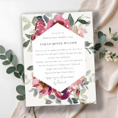 CARTE POSTALE BURGUNDY RED BLUSH FLORA ROSE LECTEUR PAR BABY SHO