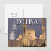 Carte Postale Burj al Arab | Mosquée le soir Dubaï Merci (Devant / Derrière)