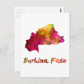Carte Postale Burkina Faso en aquarelle 2 (Devant / Derrière)