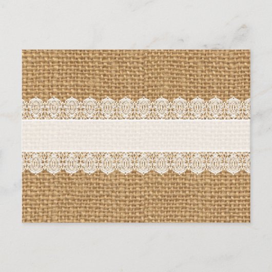Carte Postale Burlap avec dentelle délicate - Shabby style chic (Devant)