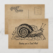 Carte Postale Burlap Envoi Vintage d'e-mails (Devant / Derrière)