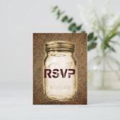 Carte Postale burlap mason jar western country extérieur mariage (Debout devant)