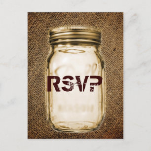 Carte Postale burlap mason jar western country extérieur mariage