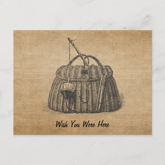 Carte postale Burlap pour boîte à outils de pêche (Devant)