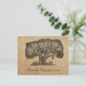 Carte postale Burlap Vintage Tree Family Reunion (Debout devant)