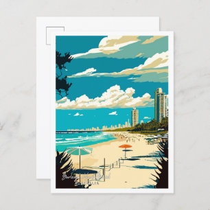 Carte Postale Burleigh Heads Beach Australie Illustration de voy
