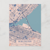 Carte Postale Burlington Canada Breezy City Map Travel (Devant)