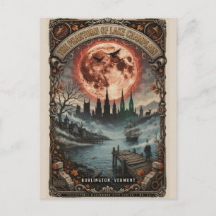 Carte Postale Burlington ensorcelé, Vermont, Affiche de voyage d