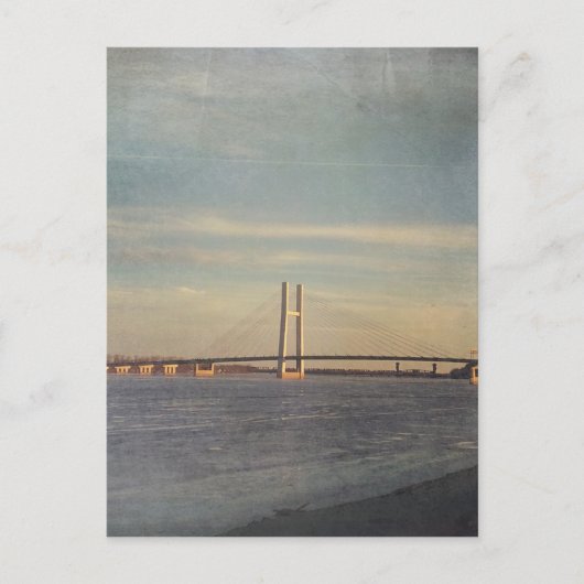 Carte Postale Burlington, Iowa Bridge et Mississippi River (Devant)