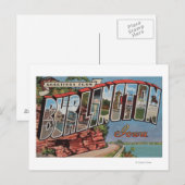 Carte Postale Burlington, Iowa - Scènes de grandes lettres (Devant / Derrière)