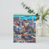 Carte Postale Burlington, Vermont Comic Style Art (Debout devant)