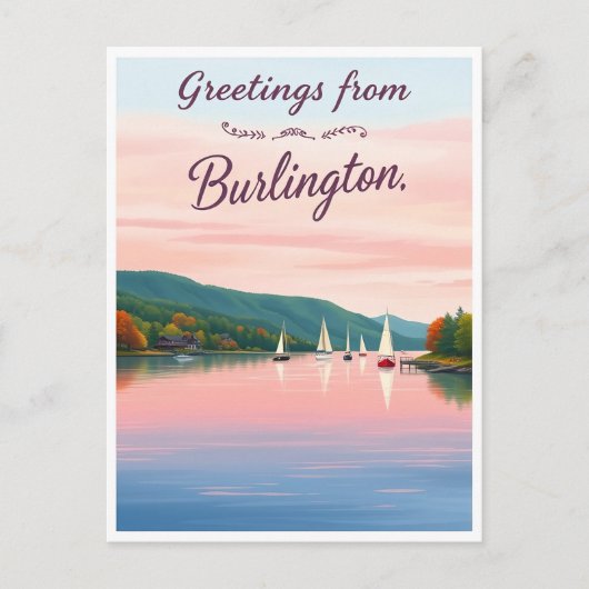 Carte Postale Burlington, Vermont – lac Champlain (Devant)